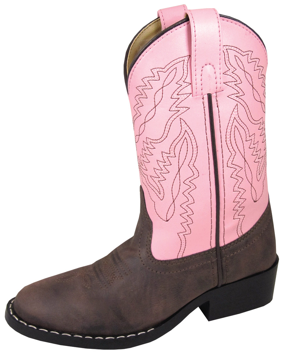 Smoky Mountain Childrens Girls Monterey Western Cowboy Boots Brown/Pink