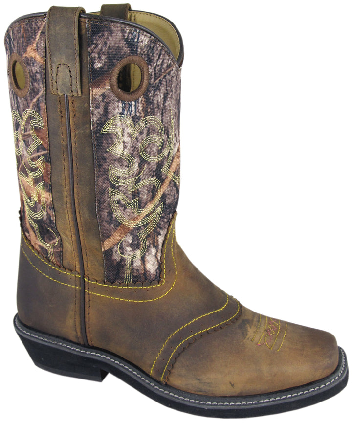 Smoky Mountain Ladies Pawnee  Brown Oil Distress/Camo Square Toe Cowboy Boot - westernoutlets