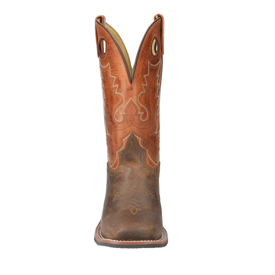 Men's Timber Brown Distress/Burnt Orange Leather Western Boot