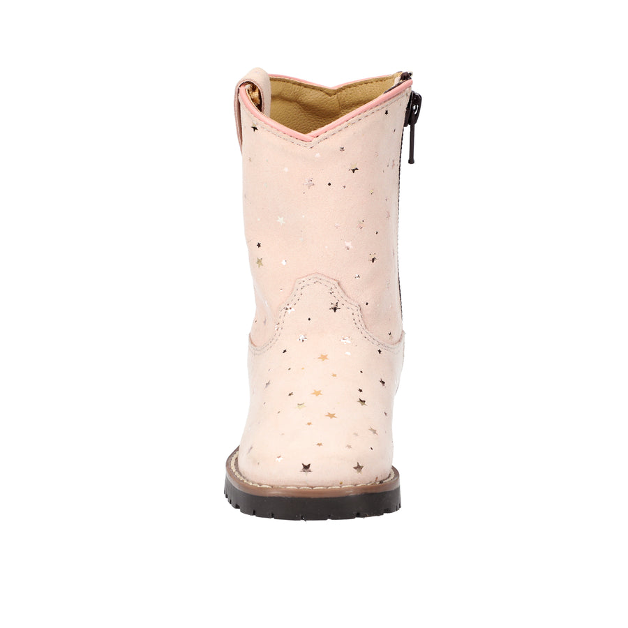 Toddler's Autry Pink Leather Boot with Metallic Stars