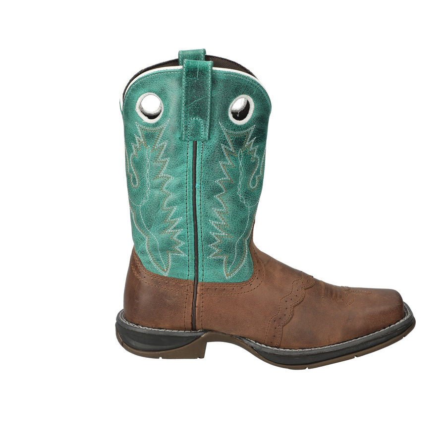 Women's Prairie Brown Oil Distress/Turquoise Leather Western Boot