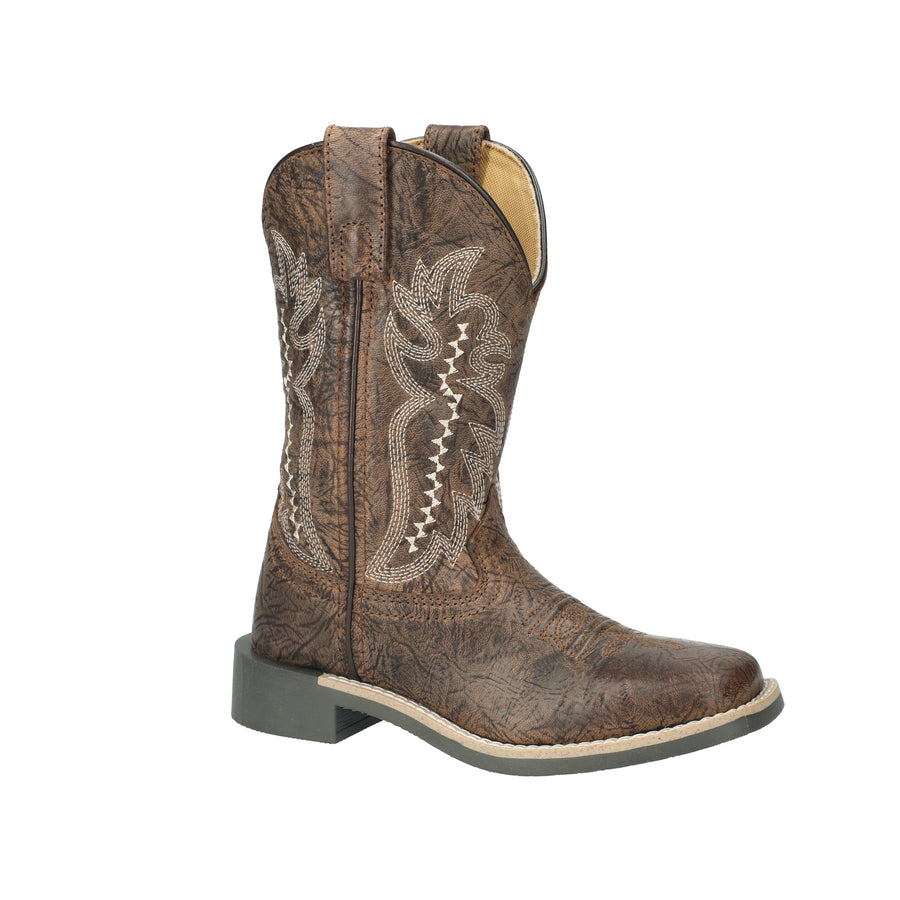 Kid's Presley Brown Leather Western Boot