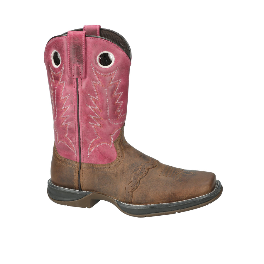 Women's Prairie Brown Oil Distress/Pink Leather Western Boot