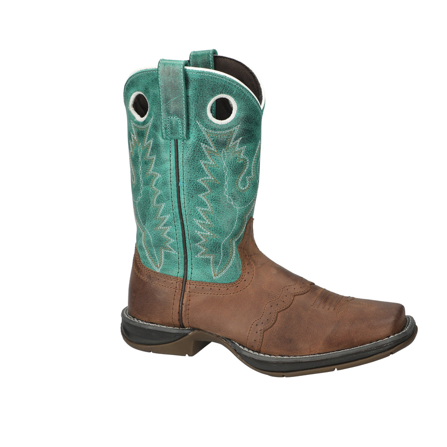 Women's Prairie Brown Oil Distress/Turquoise Leather Western Boot