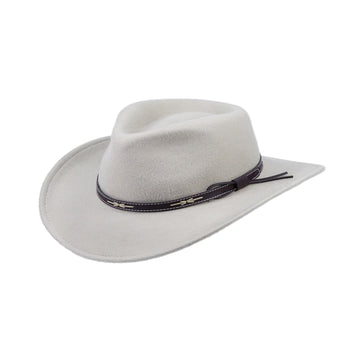 Santa Fe Crushable Wool Felt Outback Western Style Cowboy Silver Hat by Silver Canyon