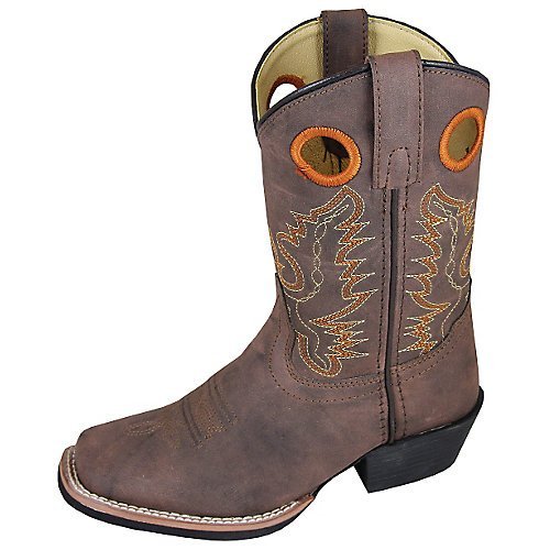 Smoky Mountain Childs Memphis Sq Toe Boot Brown Distress - westernoutlets