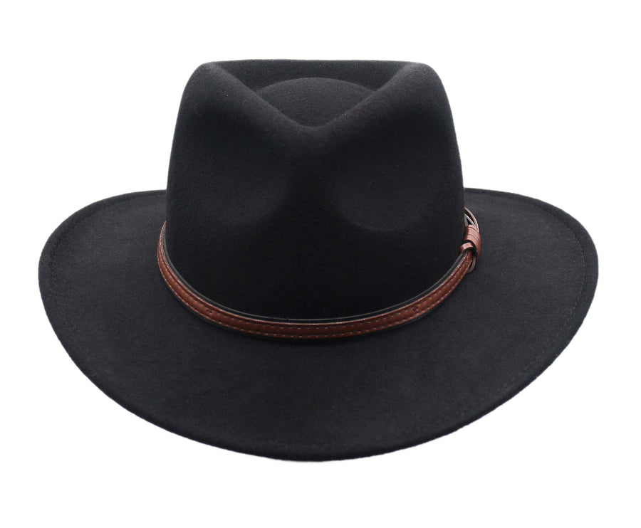 Men’s Outback Wool Cowboy Hat Denver Crushable Western Felt by Silver Canyon