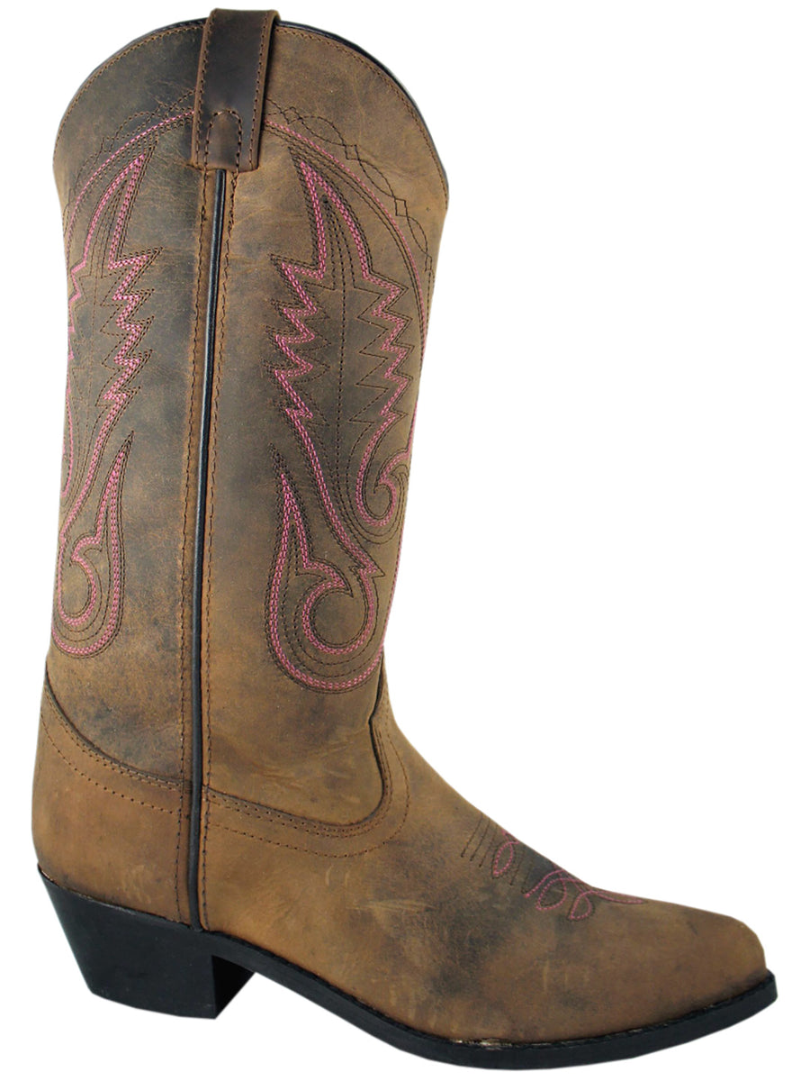 Women's Taos Leather Distressed Brown Western Cowboy Boot