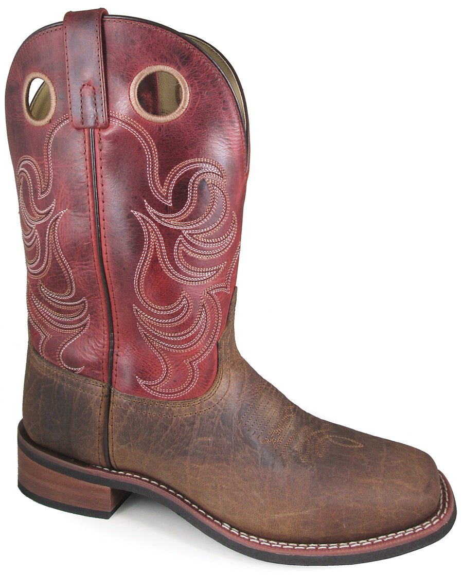 Smoky Men Timber Leather Cowboy Boot,Brown/Burnt Apple