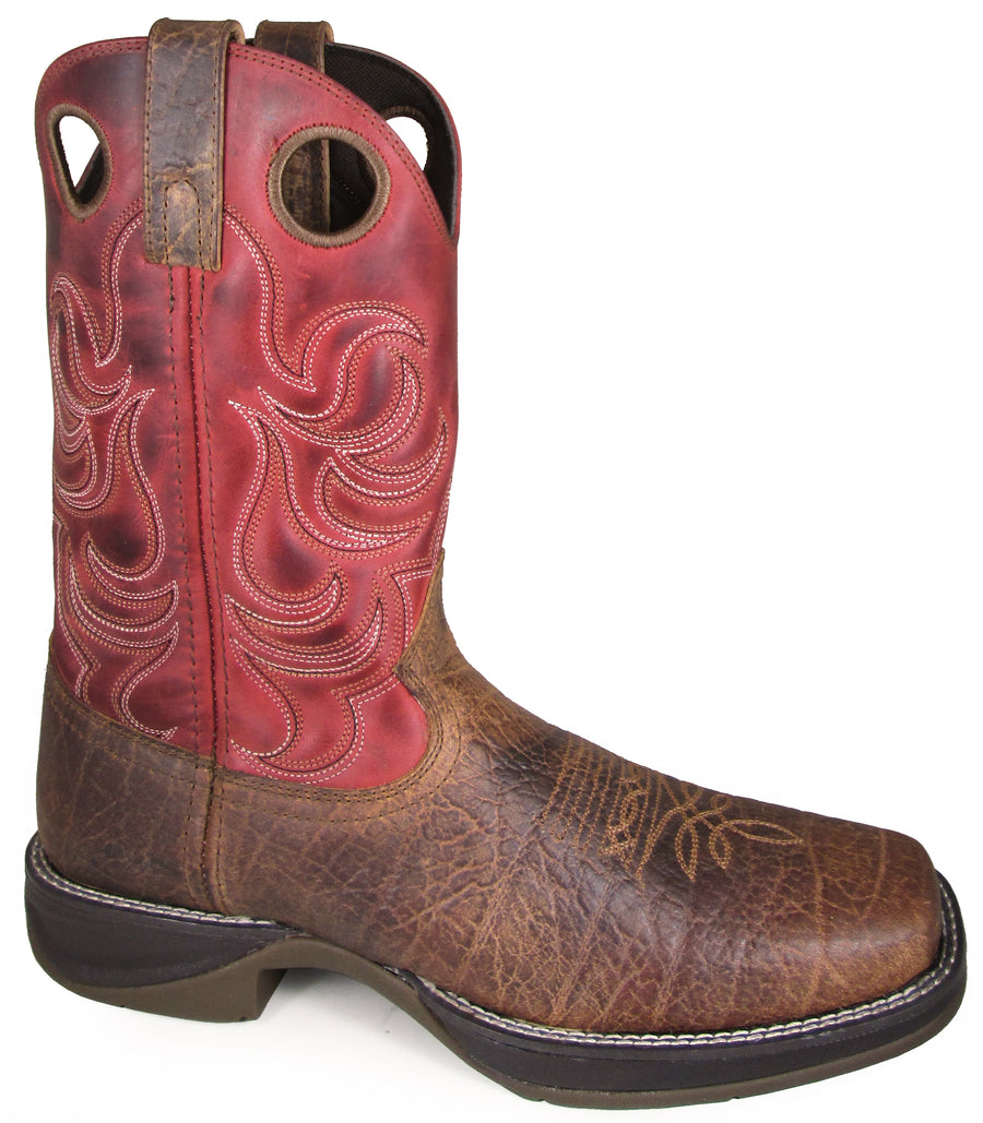 Smoky Men Benton Brown, Burnt Apple Leather Western Cowboy Boot