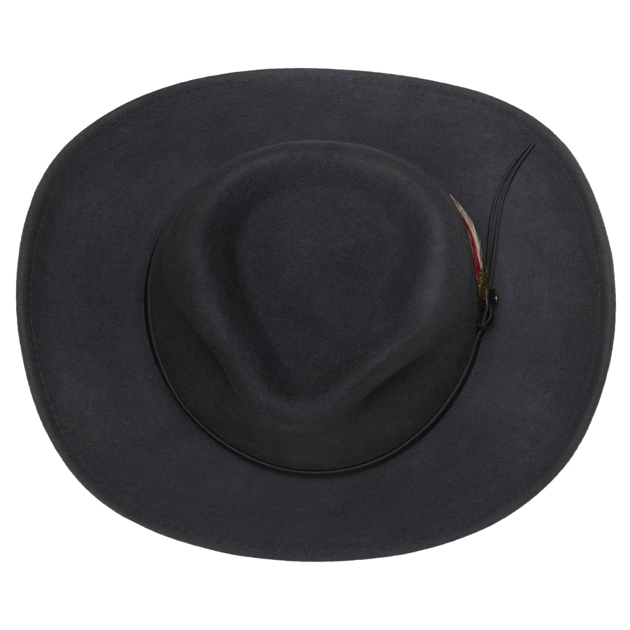 Men’s Outback Wool Cowboy Hat |Montana Gray Crushable Western Felt By Silver Canyon