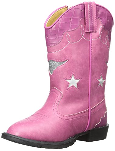 Smoky Mountain Girls Pink Austin Lights Western Cowboy Boot with Zipper