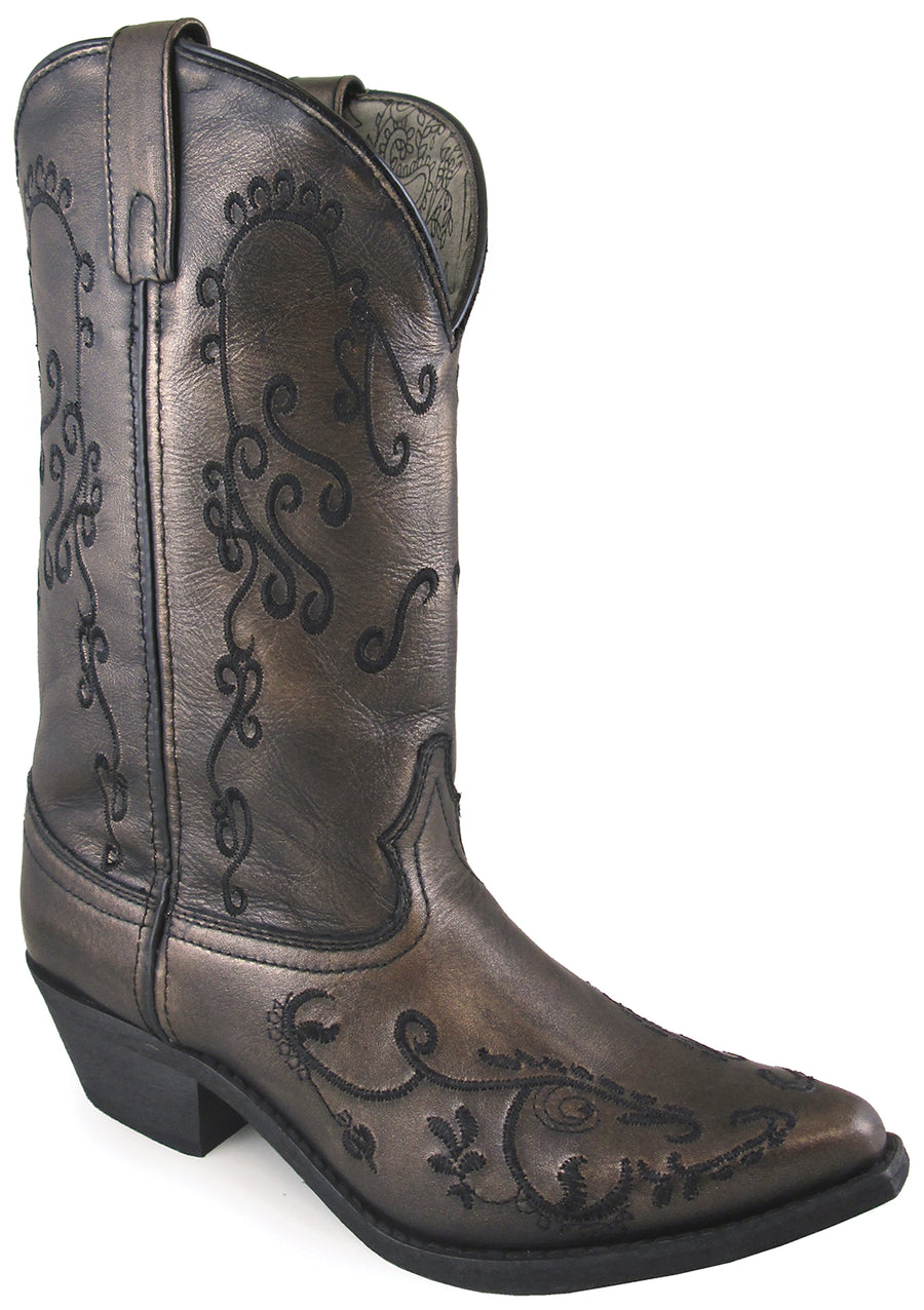 Smoky Women Harlow Leather Cowboy Boot,Bronze