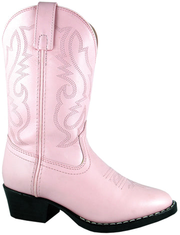 Smoky Mountain Youth Pink Denver Leather Cowboy Boots