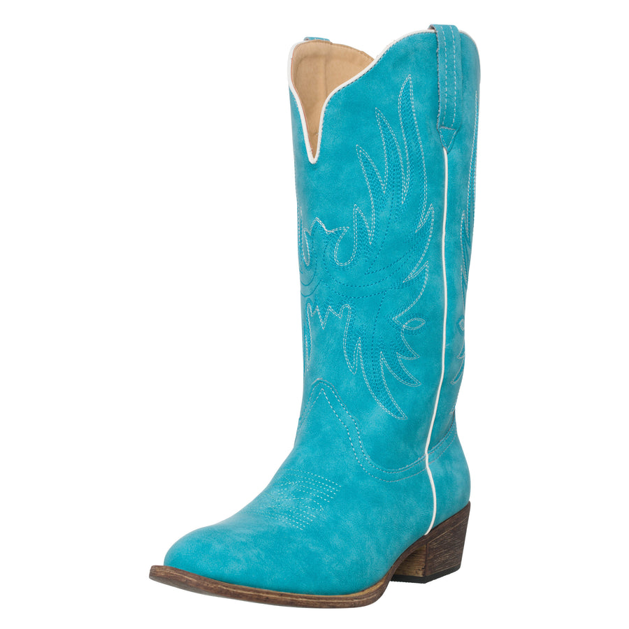 Women's Western Turquoise Cowboy Boot Cimmaron Country Round Toe by Silver Canyon