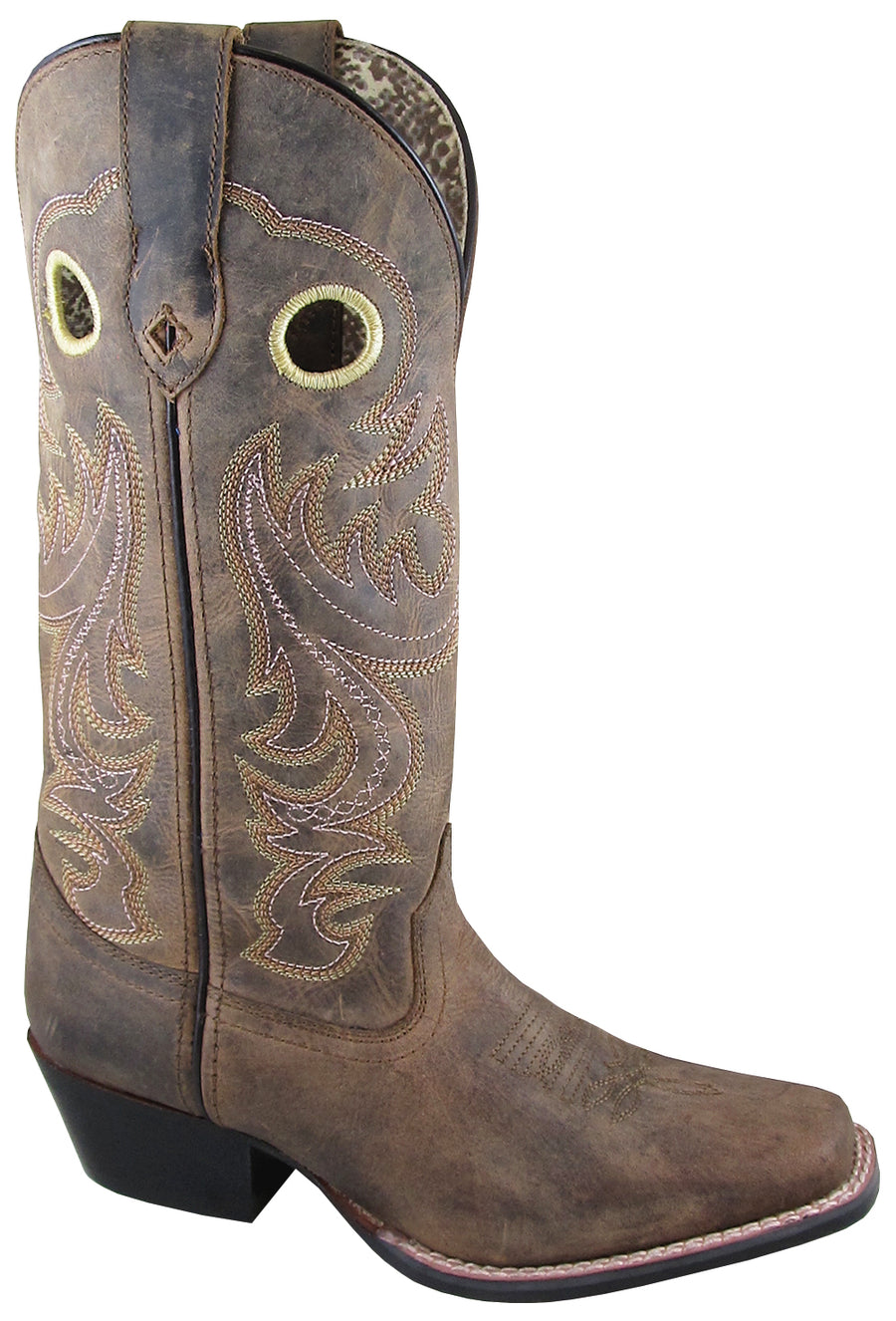 Smoky Women Wilma 12 Inch Distress Leather Cowboy Boot,Brown Distress