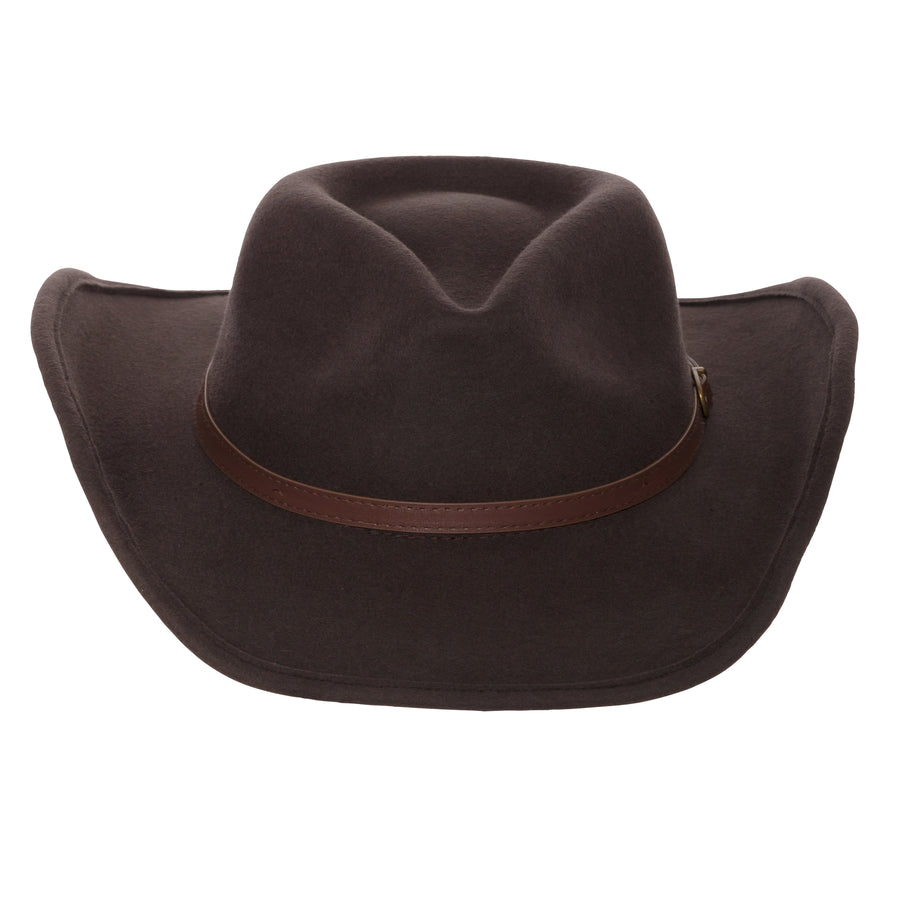 Men’s Outback Wool Cowboy Hat |Dakota Brown Shapeable Western Felt by Silver Canyon