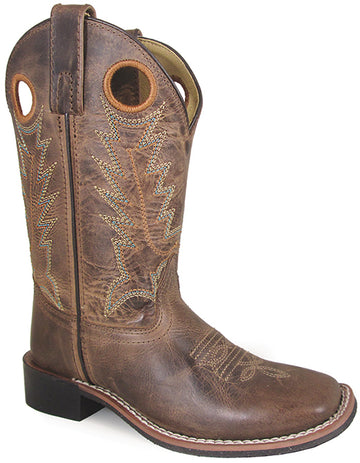 Smoky Mountain Boys Brown Distressed Jesse Square Toe Western Cowboy Boot