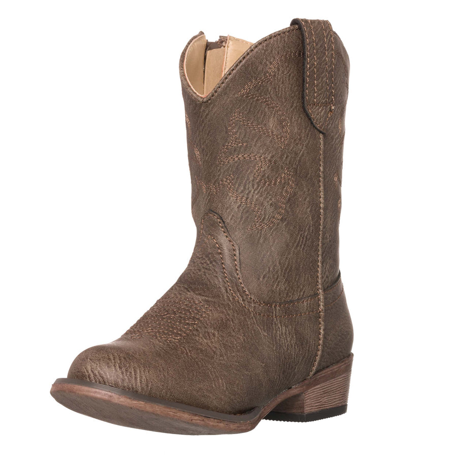Children Western Kids Cowboy Boot | Toddler Monterey Brown for Boys and Girls by Silver Canyon