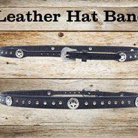 Western Hat Band for Cowboy Hats by Silver Canyon, Black Leather with –  westernoutlets