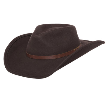 Men’s Outback Wool Cowboy Hat |Dakota Brown Shapeable Western Felt by Silver Canyon