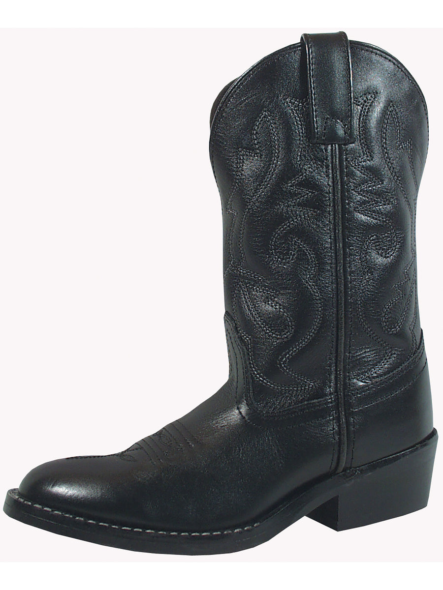 Smoky Mountain Youths Black Denver Leather Cowboy Boots