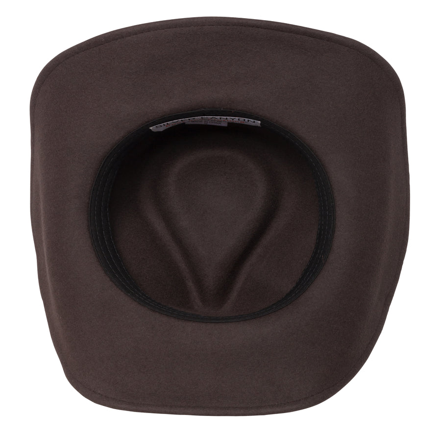 Men’s Outback Wool Cowboy Hat |Dakota Brown Shapeable Western Felt by Silver Canyon