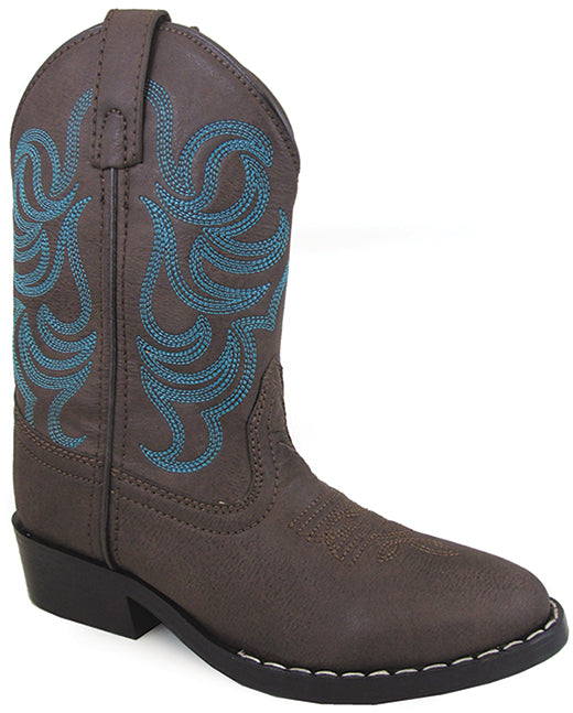 Smoky Mountain Boys Brown with Blue Stitch Monterey Western Cowboy Boots