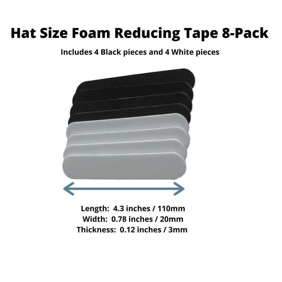 Hat Foam Size Reducer and Resizer Tape, 8-pack (4 Black, 4 White) by S –  westernoutlets