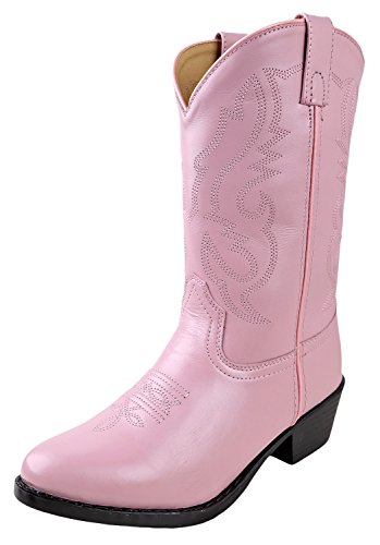 Smoky Mountain Youth Pink Denver Leather Cowboy Boots