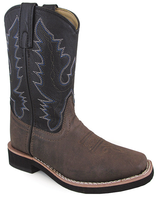 Smoky Mountain Boys Brown/Black Tyler Square Toe Western Cowboy Boots