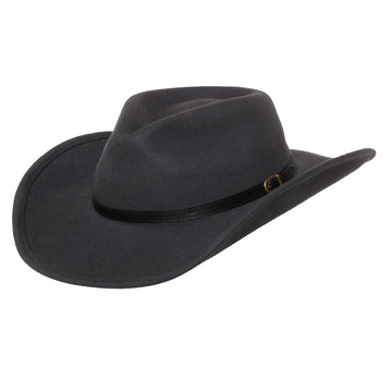 Men’s Outback Wool Cowboy Hat |Dakota Gray Shapeable Western Felt by Silver Canyon