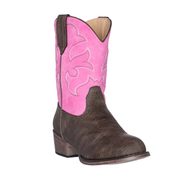 Children Western Kids Cowboy Boot | Monterey Pink Brown for Girls by Silver Canyon