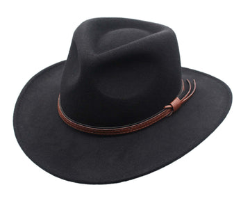 Men’s Outback Wool Cowboy Hat Denver Crushable Western Felt by Silver Canyon