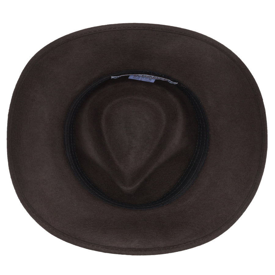 Men’s Outback Wool Cowboy Hat |Montana Brown Crushable Western Felt By Silver Canyon