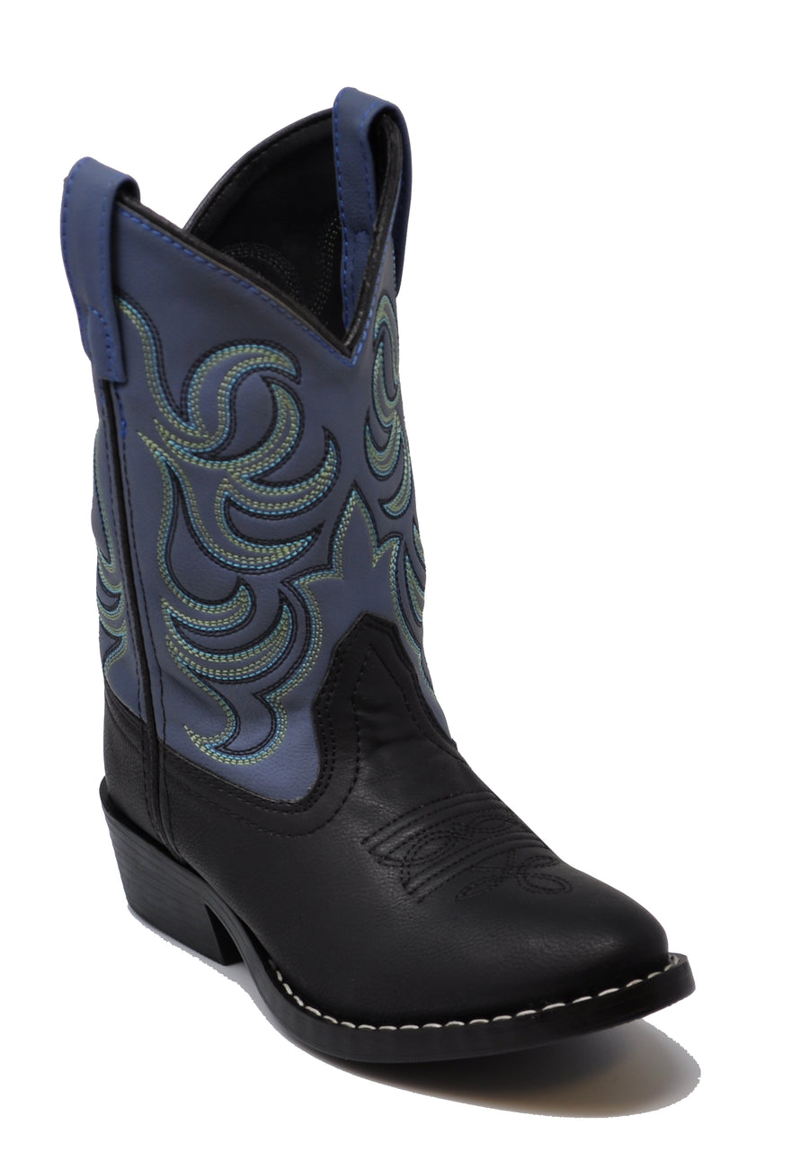 Smoky Mountain Boys Black/Blue Monterey Western Cowboy Boots